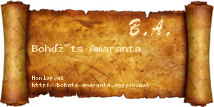 Boháts Amaranta névjegykártya